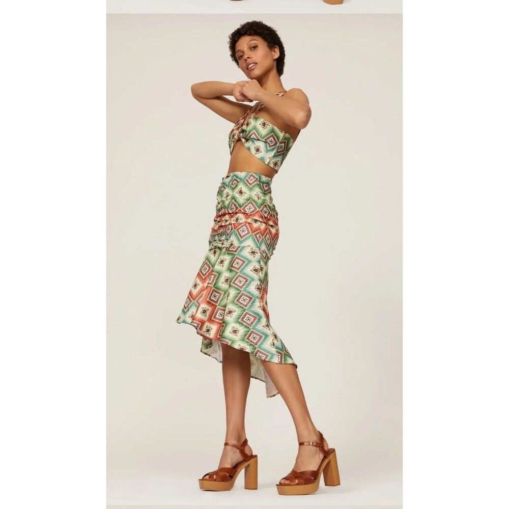 Autumn Adeigbo Non Beaded Soraya Skirt Woven Diamond Size 2 NWT